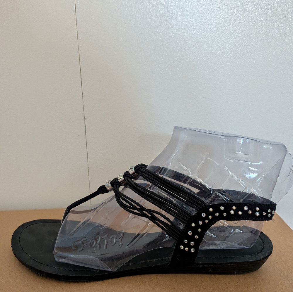 Madden Girl Black Sequin Sandals - Picture 2 of 11